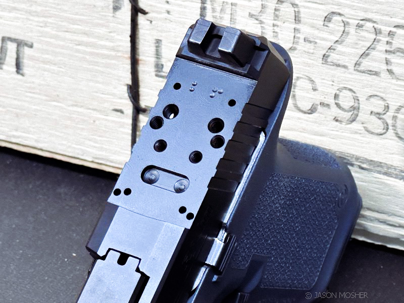 Ruger RXM pistol drop-in pin locator optic plate
