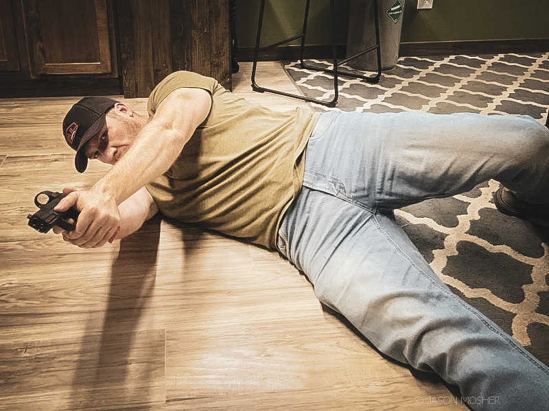 Shooting on the ground. 