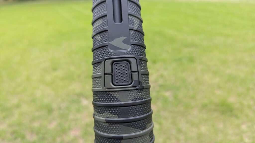close up of Nova 3 magazine cut-off button on underside of forend