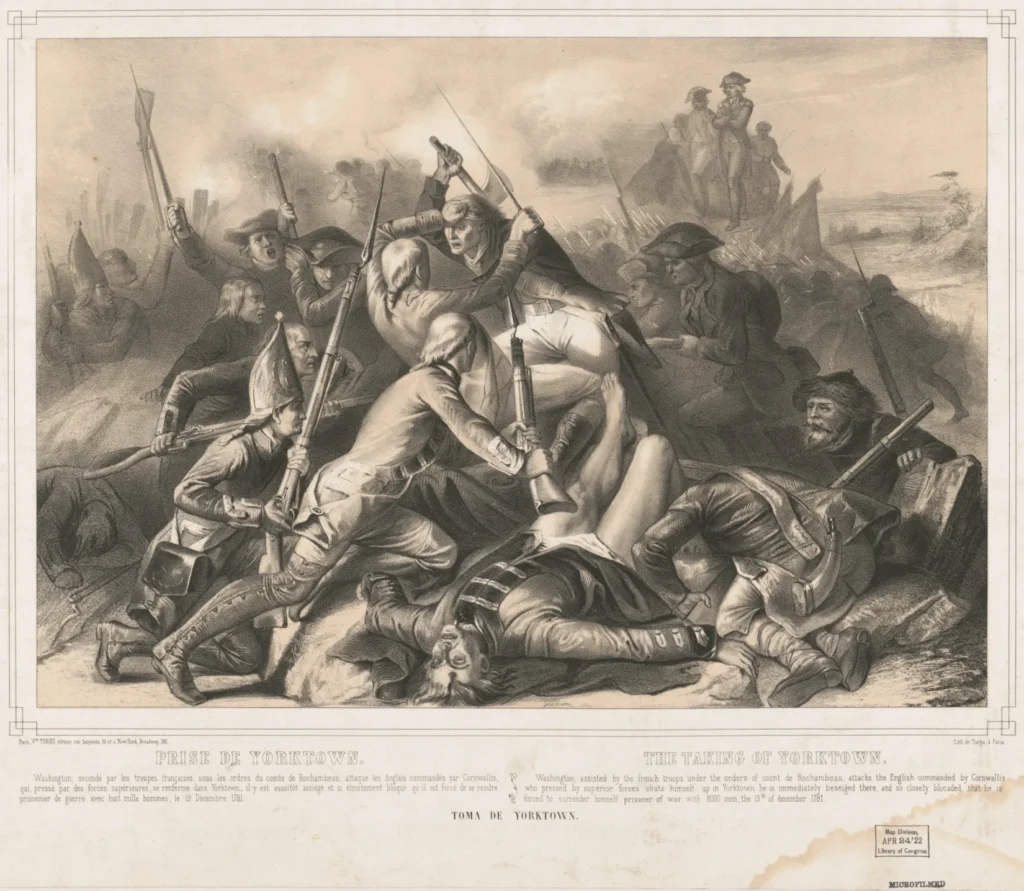 Continental Army fighting at Yorktown