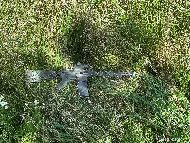 Custom camouflage on an AR-15
