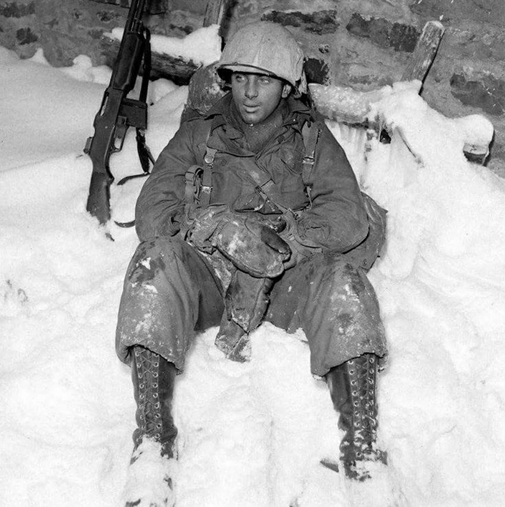 US Army paratrooper with Browning Automatic Rifle