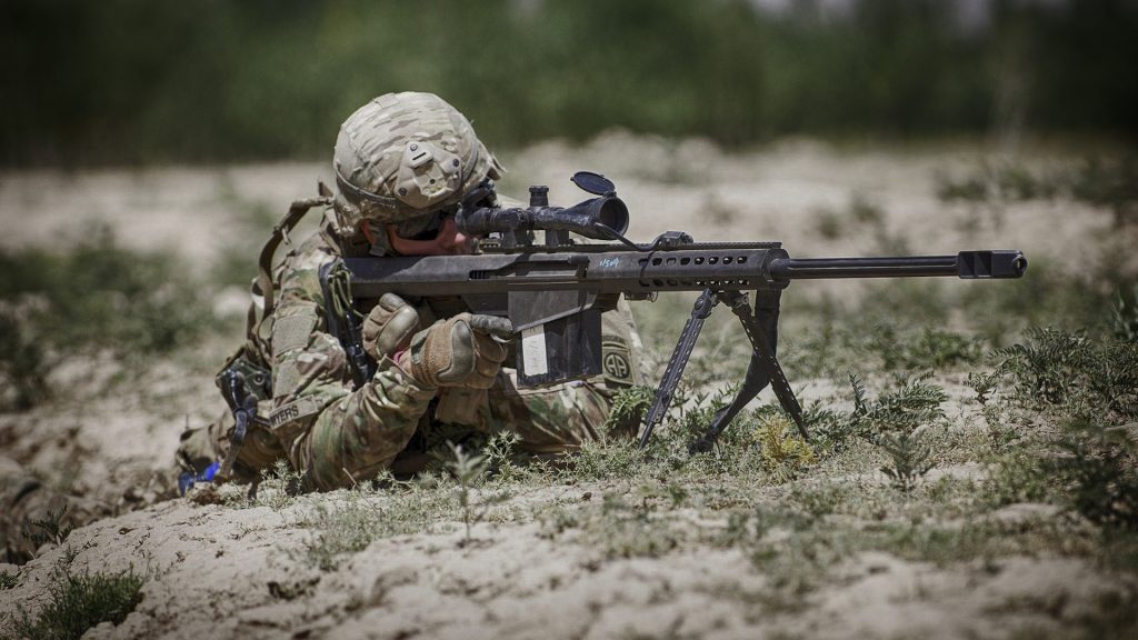 soldier shooting barrett M82