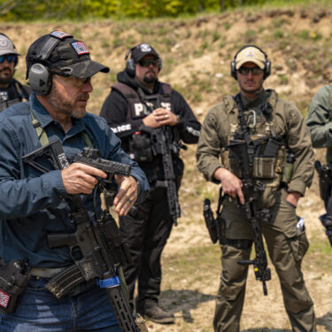 Rick Hogg of War HOGG Tactical conducting a carbine to pistol transition at a law enforcement training course