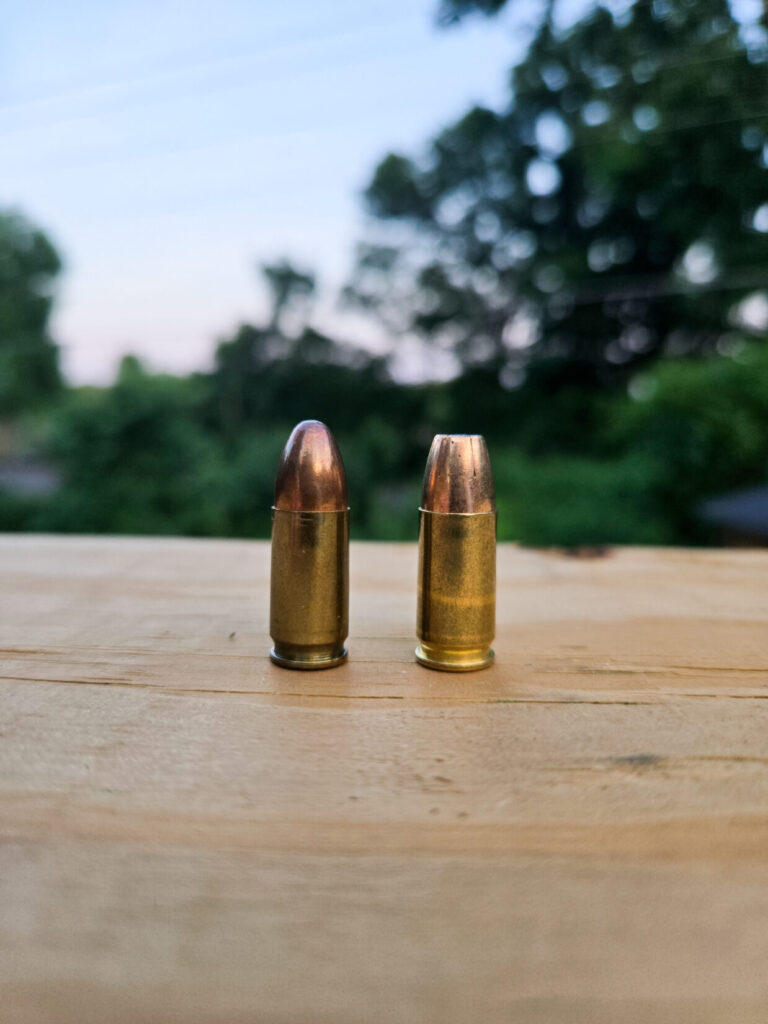 FMJ and HP ammo side-by-side