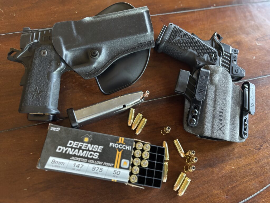 staccato handguns, staccato C in Safariland Incog X, Fiocchi Defense dynamics ammo