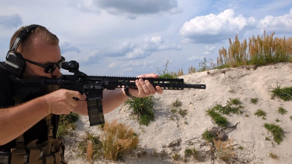 shooting AR-15 at the range