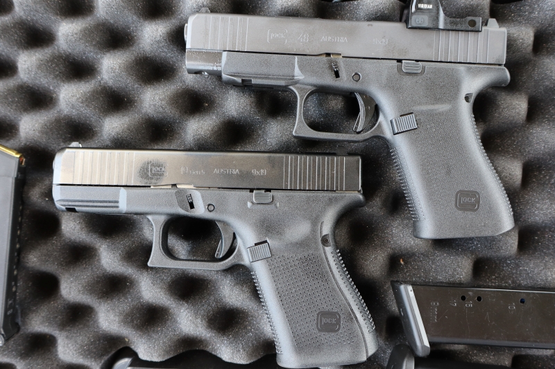 Glock 48 and Glock 19 side by side
