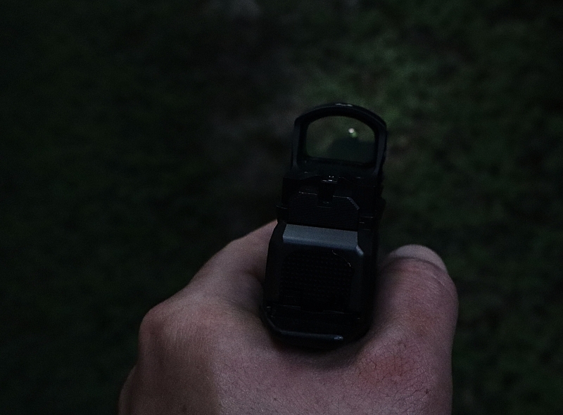 rainier arms dusk 19r with green dot optic and tritium front sight