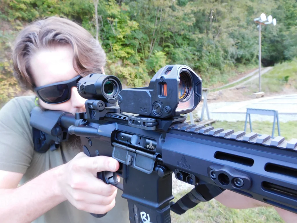 Magnifier with optic on an AR-15