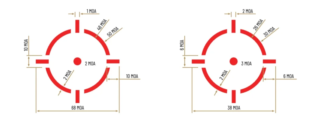Riton bullseye reticles