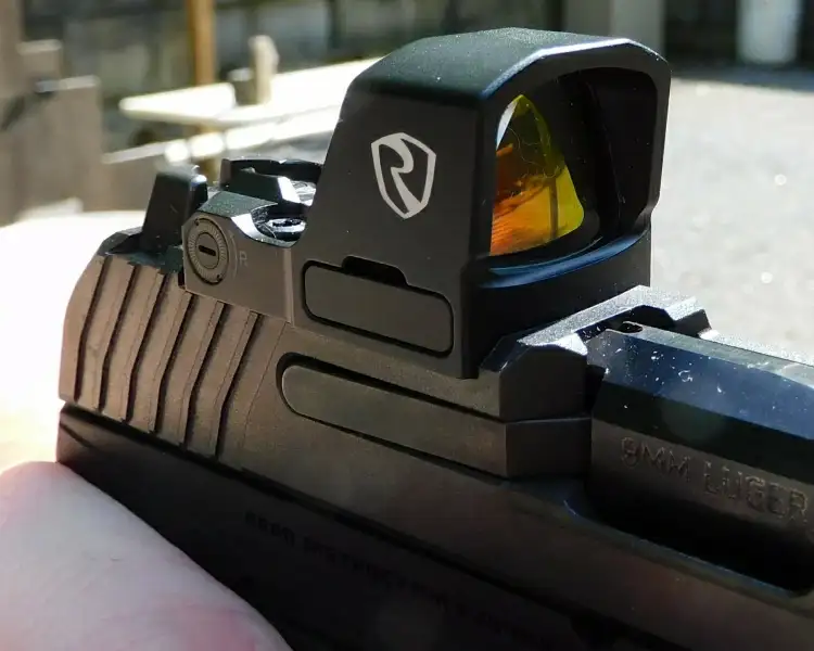 Riton red dot optic on a pistol