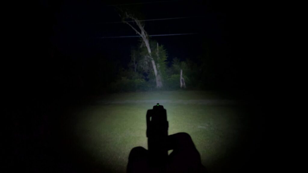 Surefire XSC weaponlight beam, outdoors