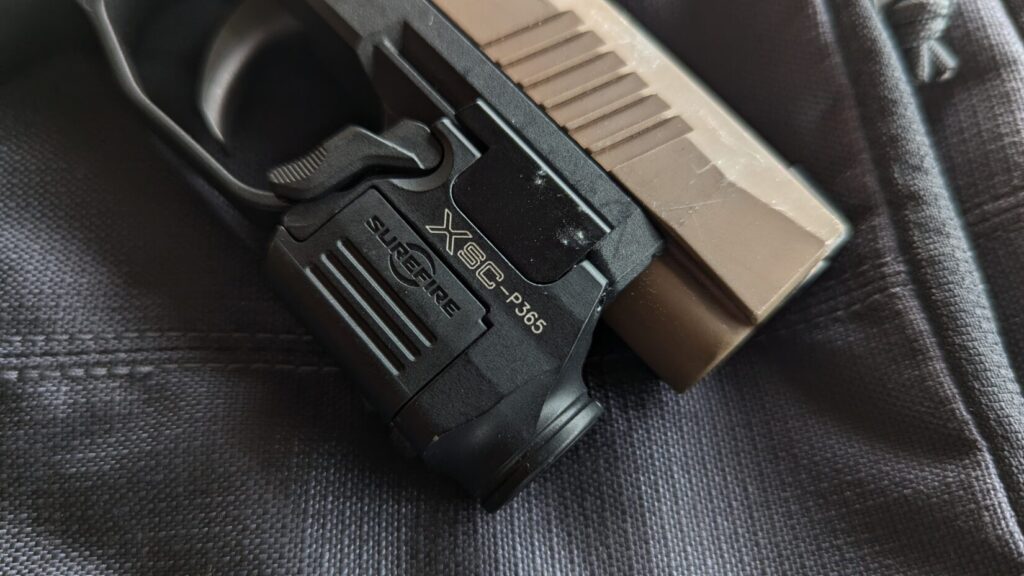 Close-up of a SureFire XSC weapon light