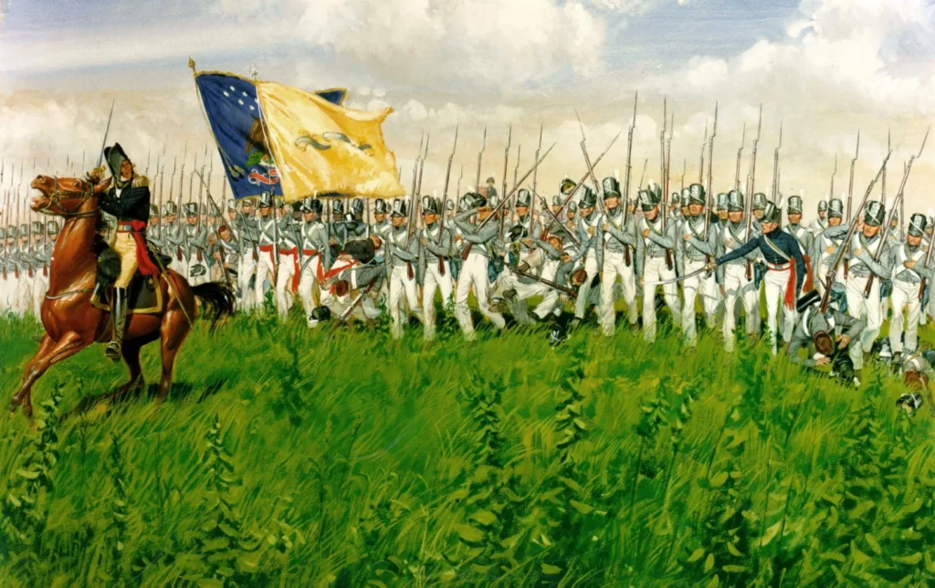 painting, US Army uniforms War of 1812 Battle of Chippawa