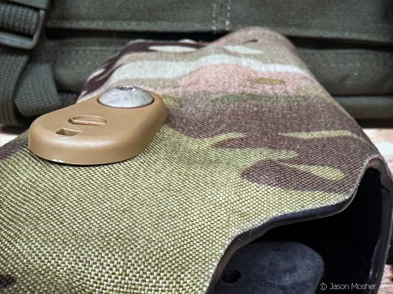 closeup of cordura wrap on safariland holster