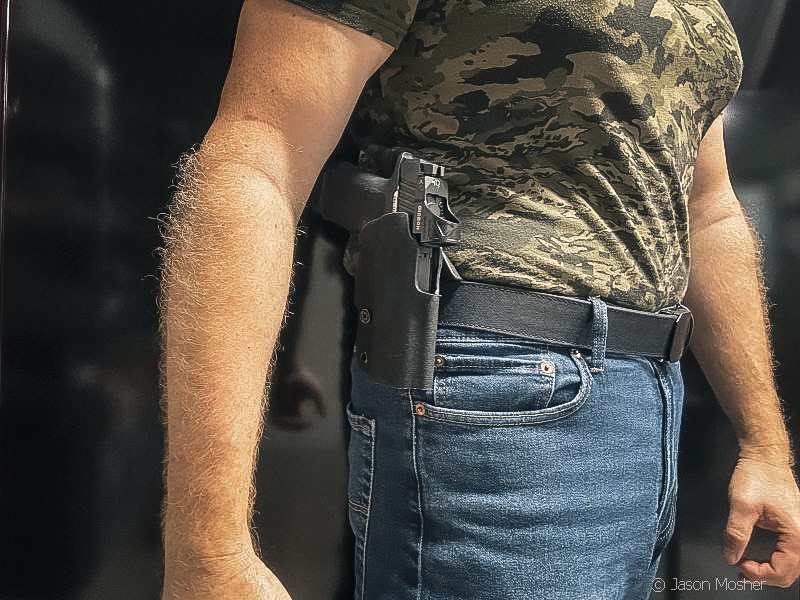 Gravity holster is available for multiple handgun models. 
