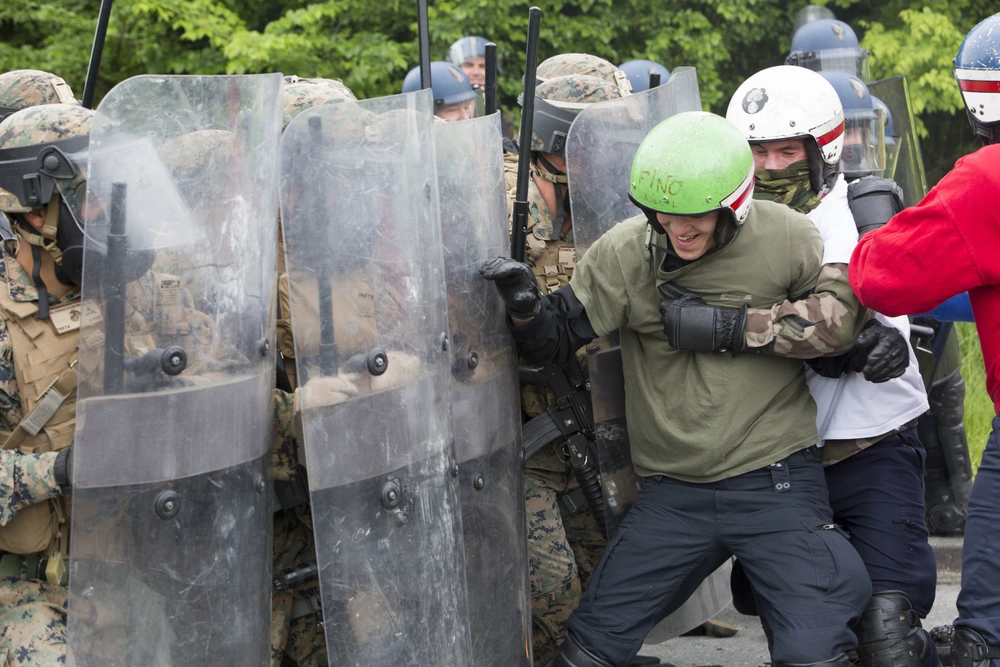 riot training with marines
