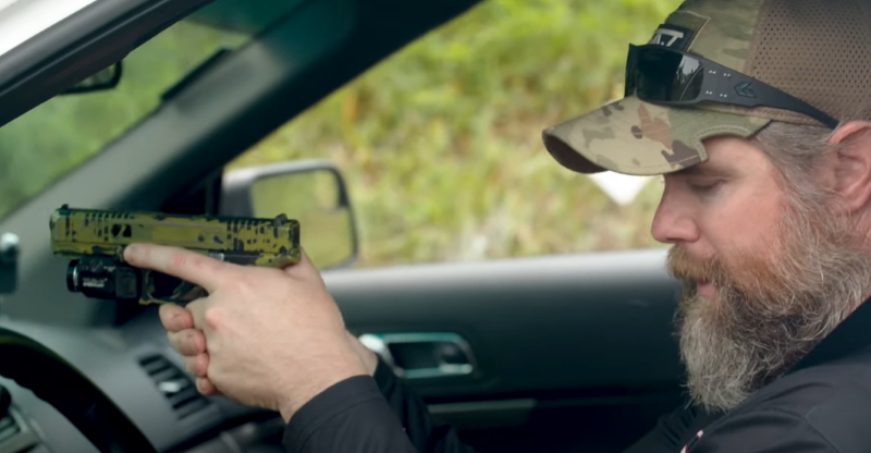 compressed shooting position over steering wheel