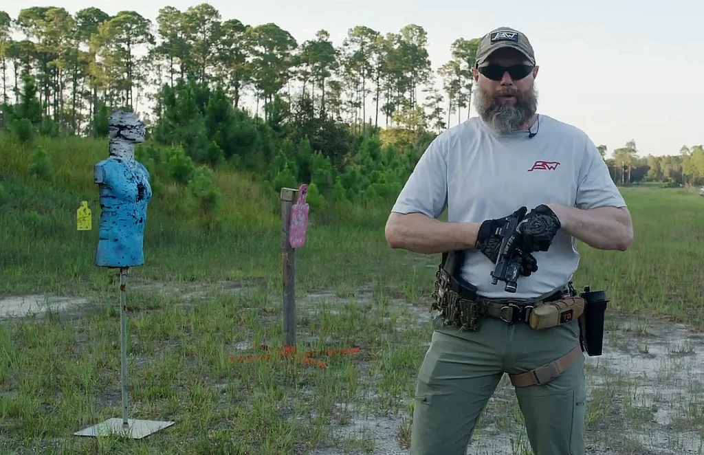 Rich Graham demonstrating Muzzle Discipline low port position