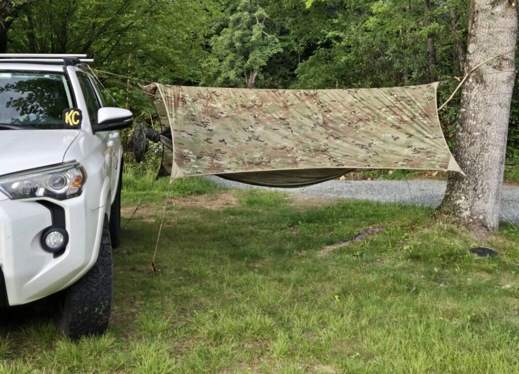 Hammock camping with 4Runner and Tree suspension points