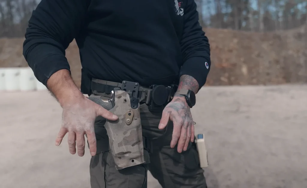 Safariland ALS holster's negative cant for a scoop draw