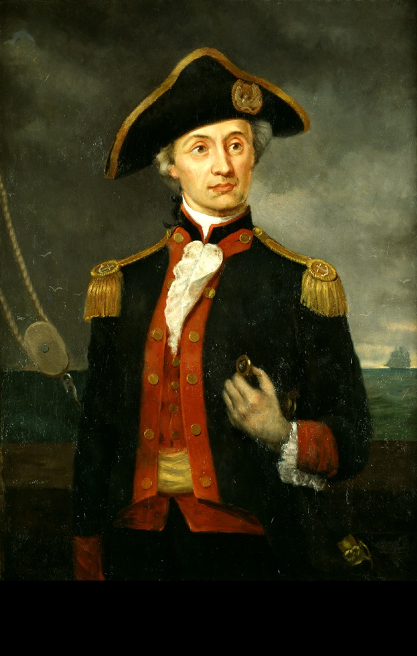 Revolutionary War hero John Paul Jones was the Continental Navy's first seaman to be appointed the rank of 1st Lieutenant. Oil painting by George Bagby Matthews, c. 1890. (United States Senate. Public Domain)