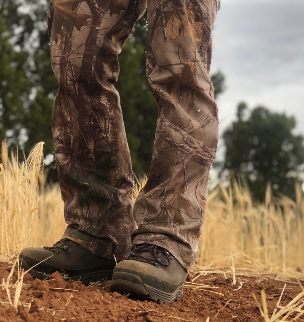 closeup shot of hunter's shoes