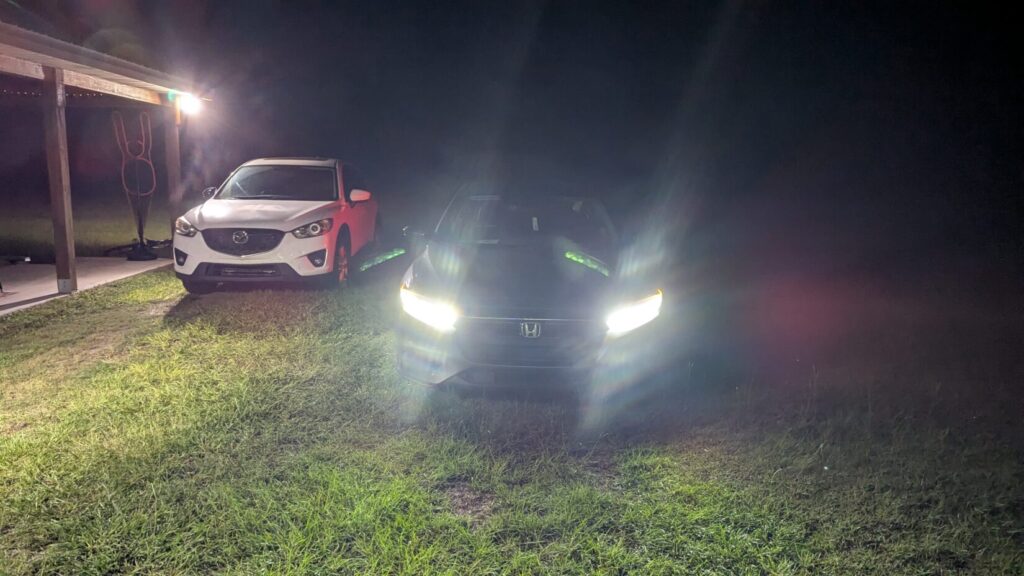 Photonic Barrier created by headlights at night