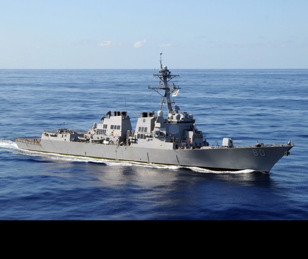 USS Roosevelt, a Flight IIA Arleigh Burke–class destroyer at sea. (U.S. Navy photo by Mass Communication Specialist 2nd Class Jason R. Zalasky/Released. Public Domain)