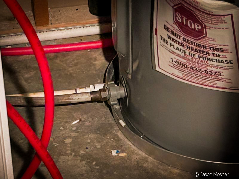 place to look for water storage: the drain valve on the bottom of a hot water heater, Image: Jason Mosher