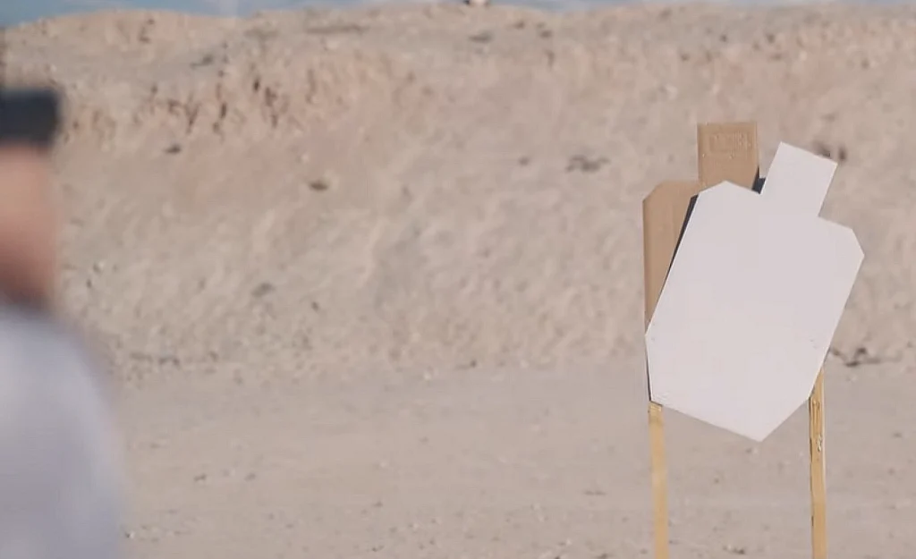 A hostage scenario target on a shooting range