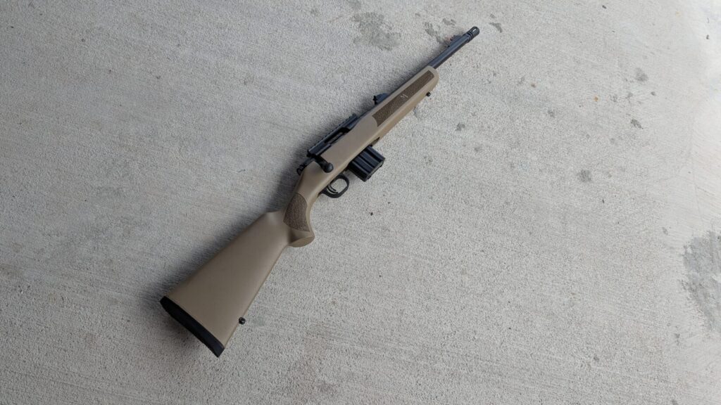 Mossberg MVP Patrol rifle on a concrete surface.