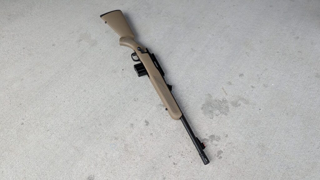 Mossberg MVP Patrol rifle on a concrete surface.