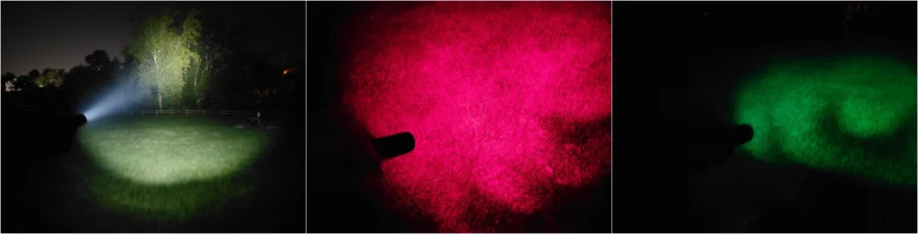 Colored flashlight beams