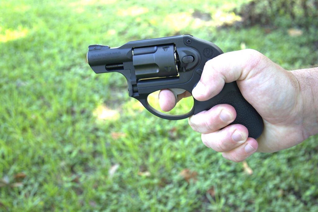 ruger lcr revolver in the right hand