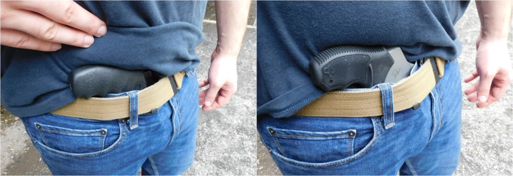 Man with holstered revolver in his belt