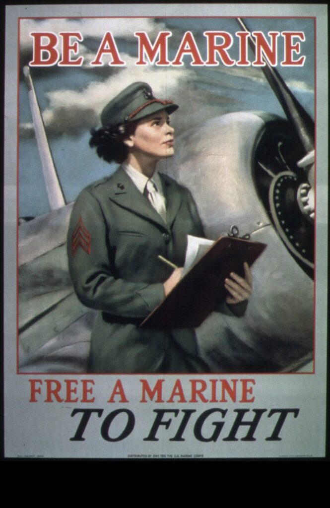 A Marine Corps Women's Reserve recruiting poster during World War II. (U.S. National Archives and Records Administration. Public Domain)