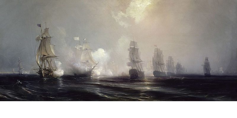 Battle of Chesapeake Bay painting