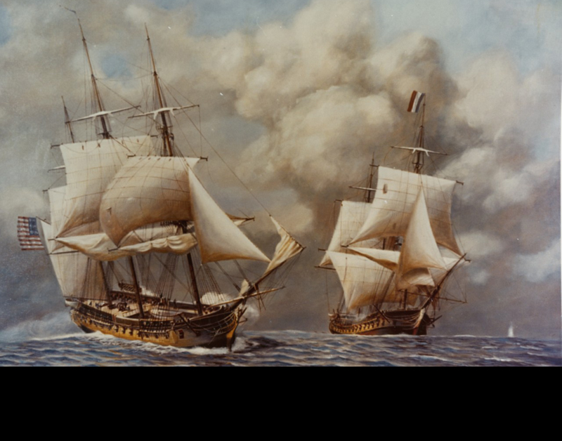 U.S. Frigate USS Constellation and French Frigate Insurgente