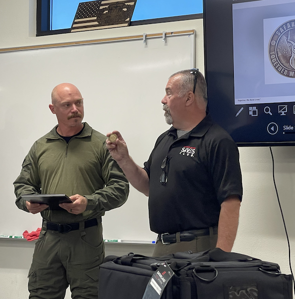 Sontag and Hinchey with SAVES Challenge Coin