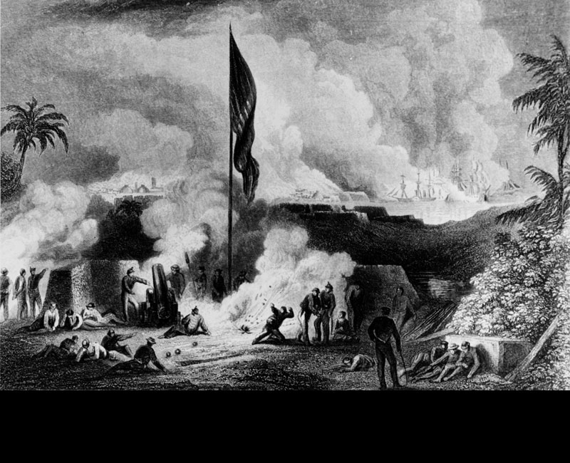 The Battle of Vera Cruz showing the American Squadron bombarding the Mexican Fort. (Image: Public Domain/Steel engraving drawn by H. Billings, Engraved by D.G. Thompson, 1863/Naval History and Heritage Command)