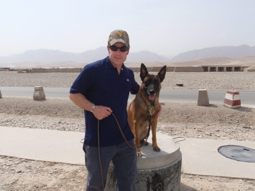 Rick Hogg owner of War HOGG Tactical and SOF K9 Marco in Afghanistan in 2011 before leaving to come back to the United States