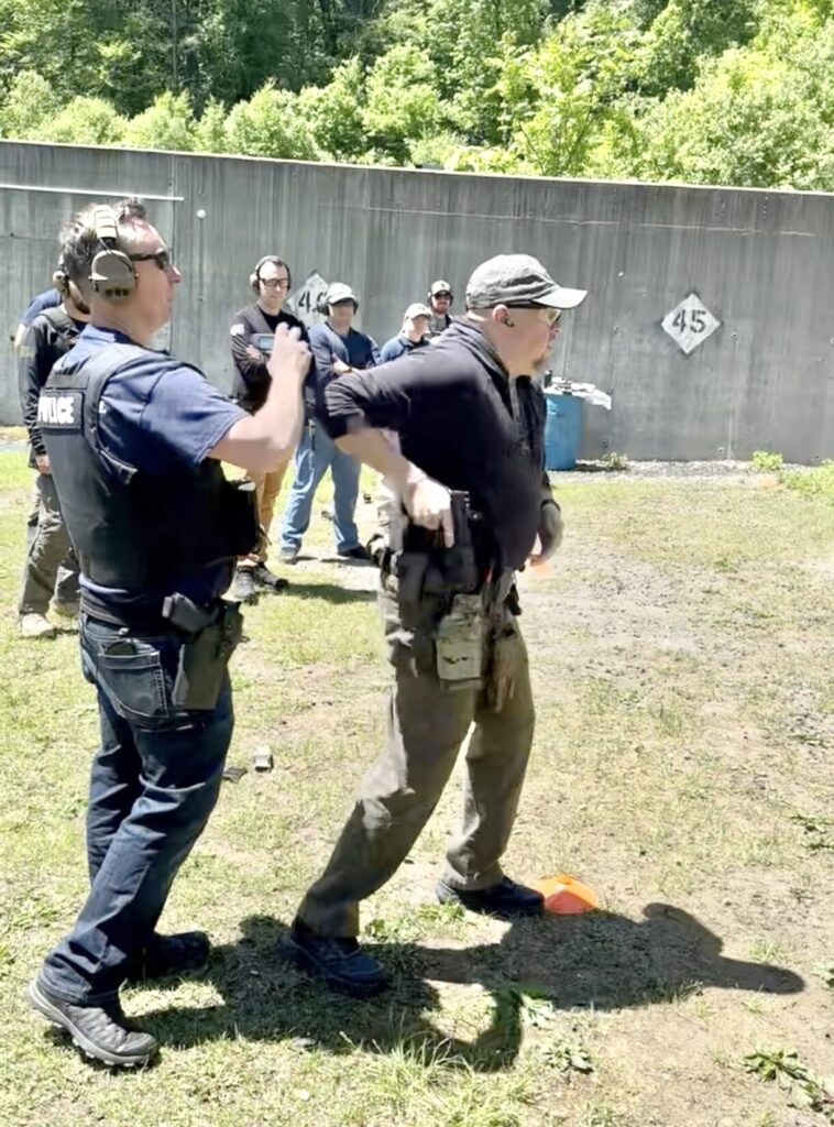 Stretz Tactical student works on timed draws with Instructor Ken Stretz
