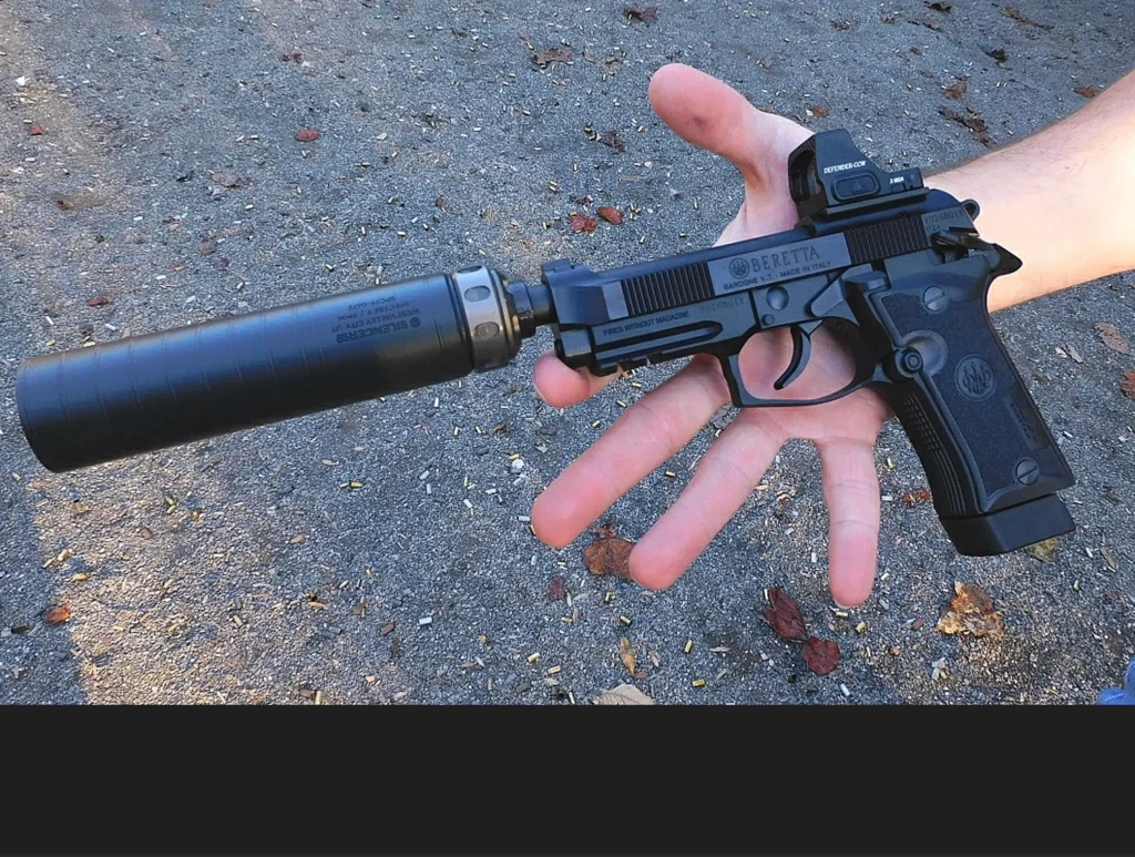 Beretta 80X Cheetah tactical pistol with a SilencerCo suppressor
