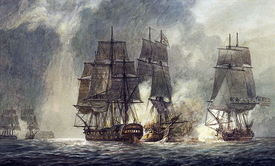 The Alliance and the Bonhomme Richard fights the Serapis 