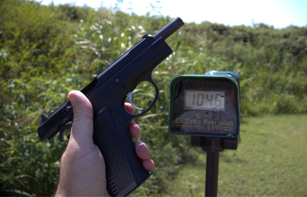 hornady critical defense test with a cz 75 pistol and a chronograph