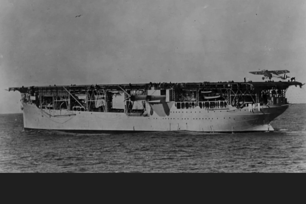 Photo of USS Langley, America's first aircraft carrier.