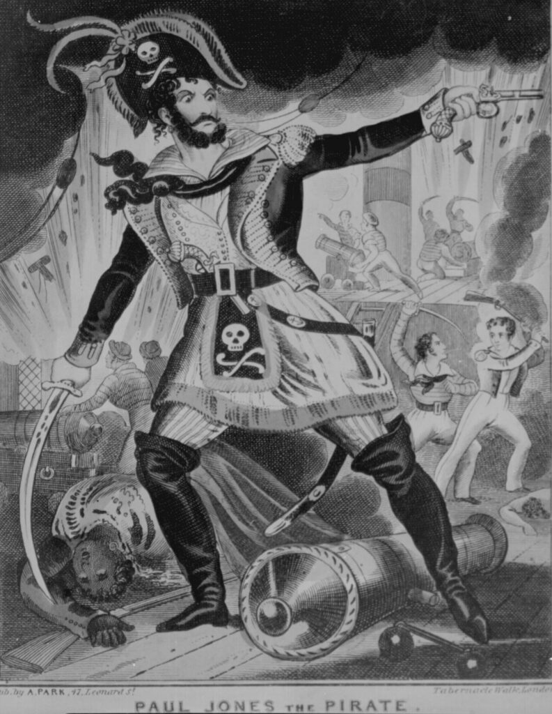 paul jones the pirate, british propaganda drawing