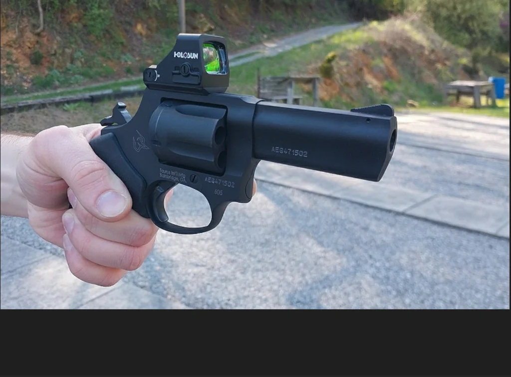 Taurus Defender 605 TORO revolver with a red dot optic
